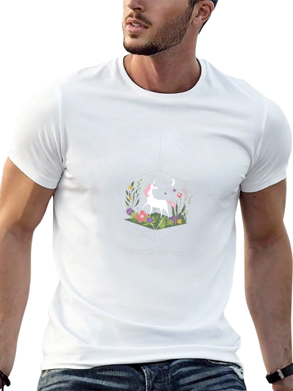 Unicorn Terrarium Graphic T-Shirt - Black