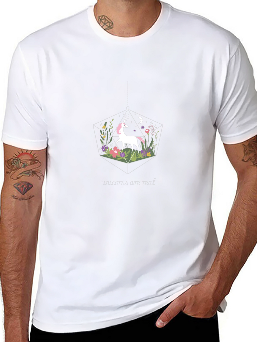 Unicorn Terrarium Graphic T-Shirt - Black