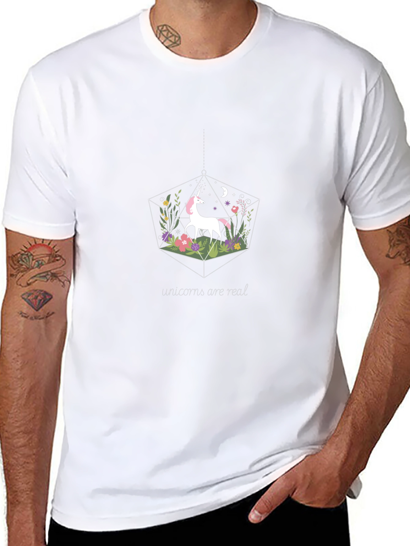 Unicorn Terrarium Graphic T-Shirt - Black