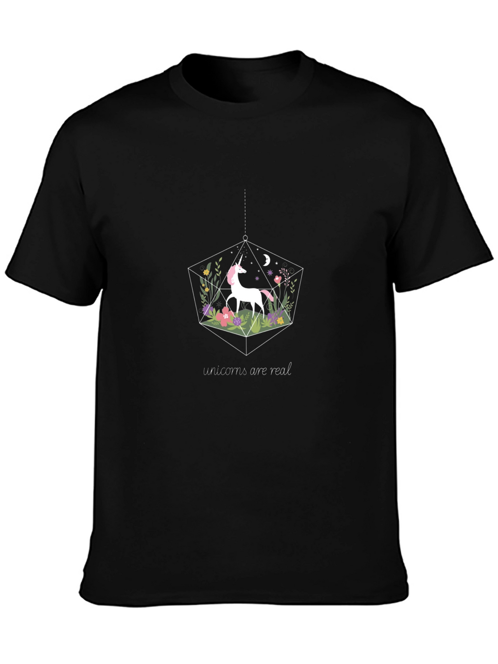 Unicorn Terrarium Graphic T-Shirt - Black
