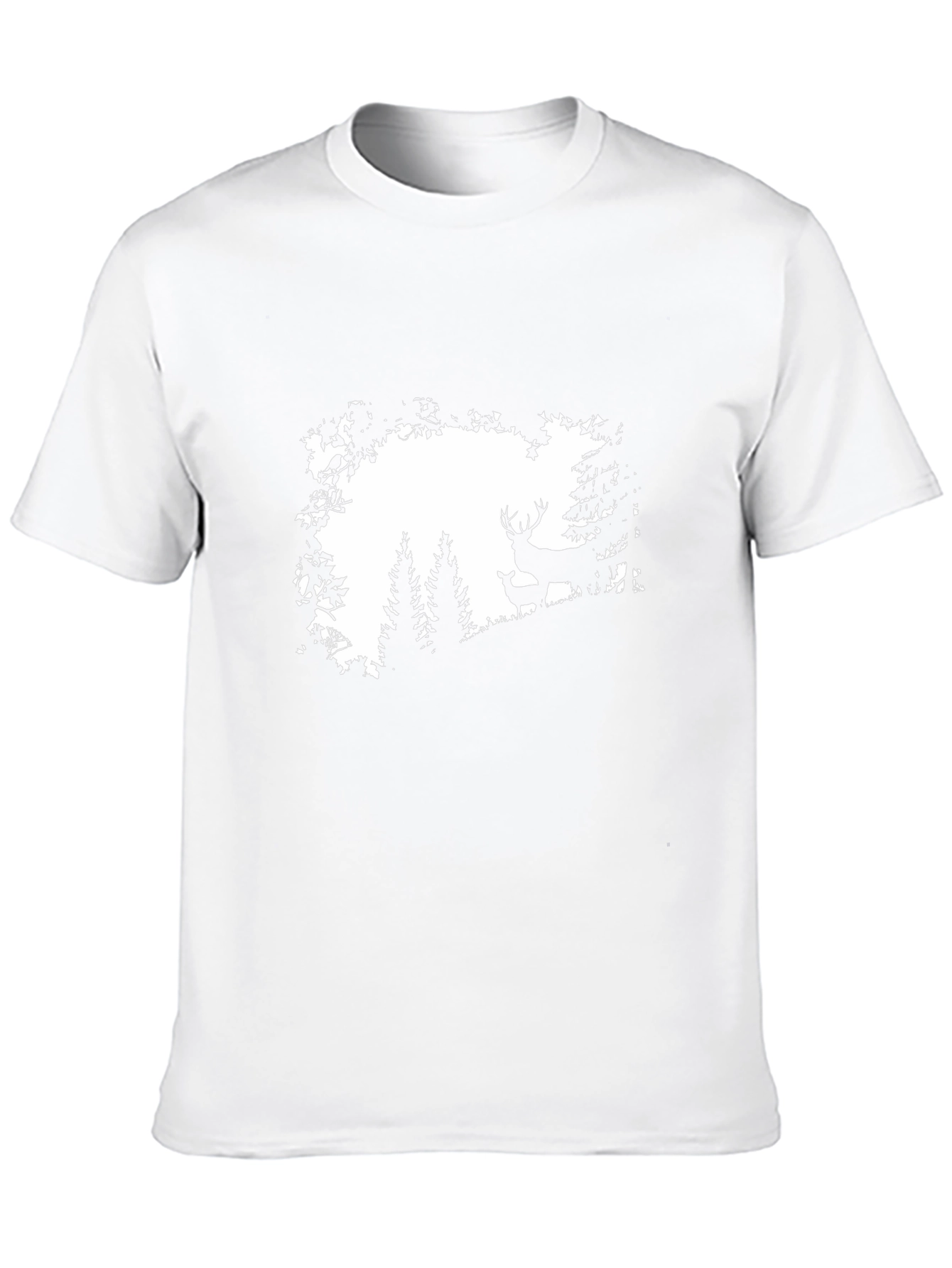 Deer Silhouette Graphic Black T-Shirt