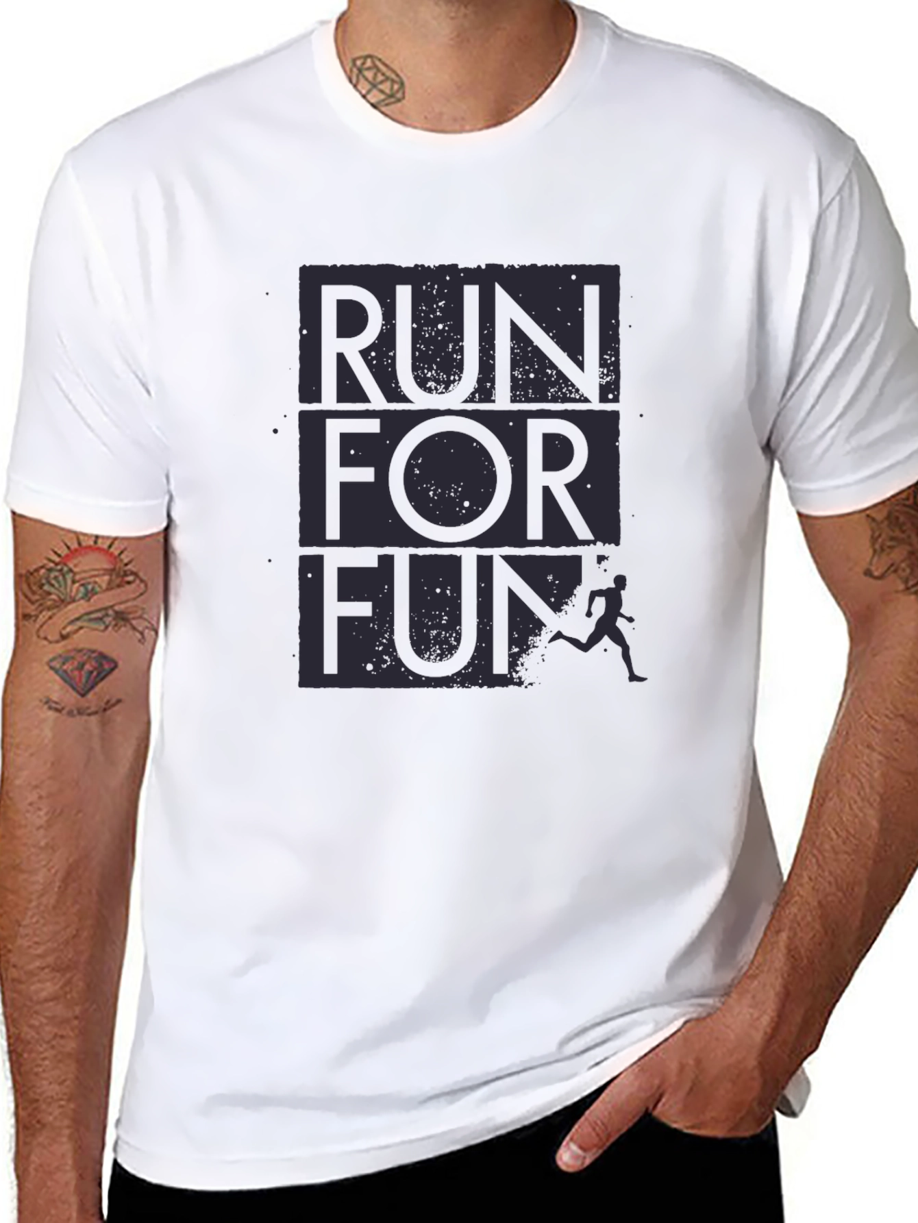 Run For Fun Graphic T-Shirt - Black