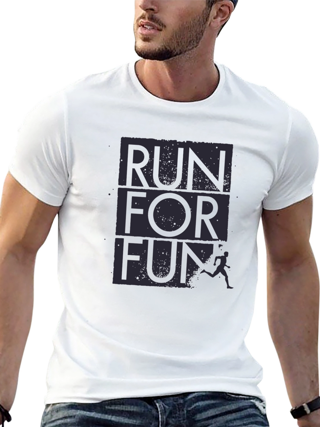 Run For Fun Graphic T-Shirt - Black