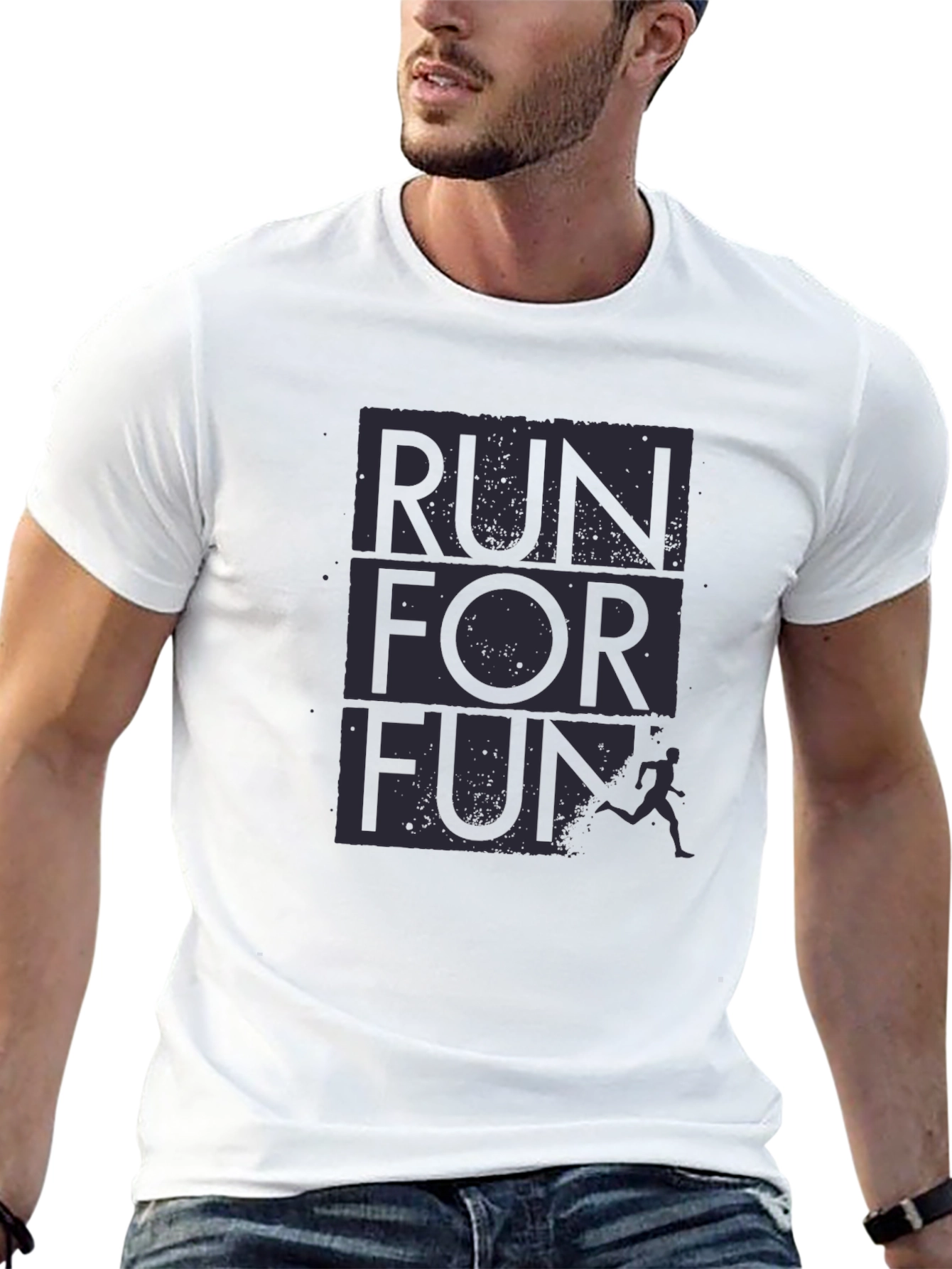 Run For Fun Graphic T-Shirt - Black