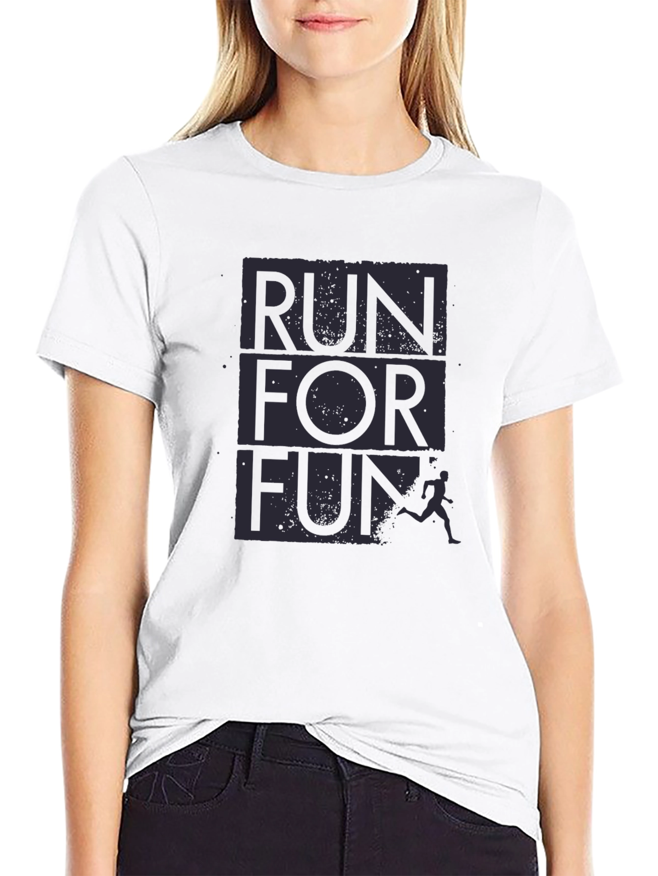 Run For Fun Graphic T-Shirt - Black