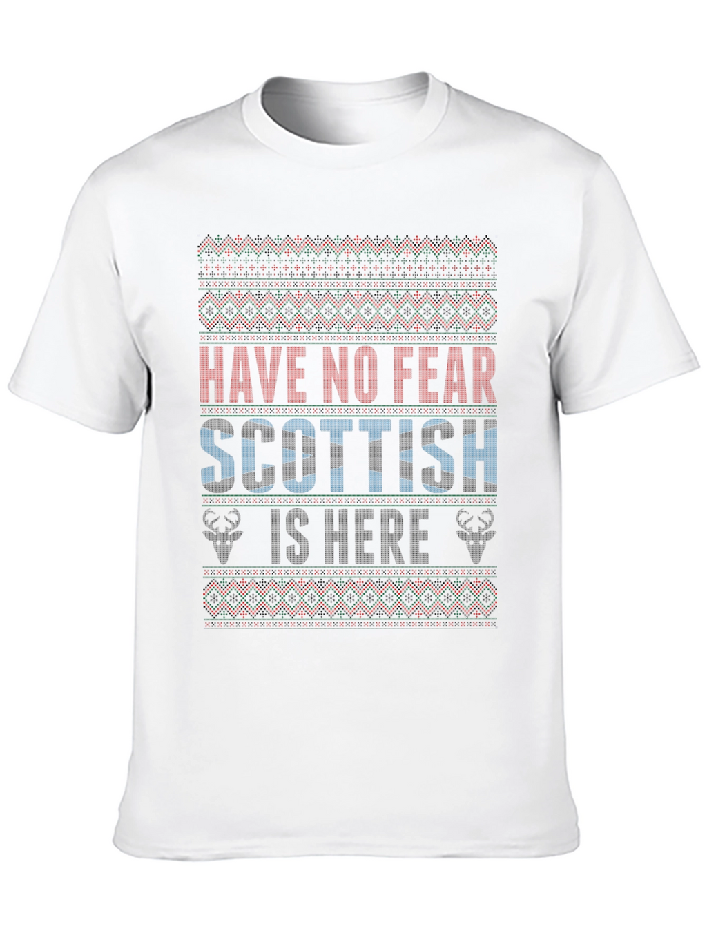 Scottish Is Here Christmas Sweater Style T-Shirt