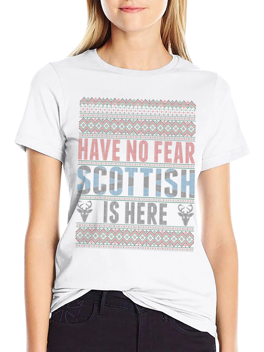 Scottish Is Here Christmas Sweater Style T-Shirt