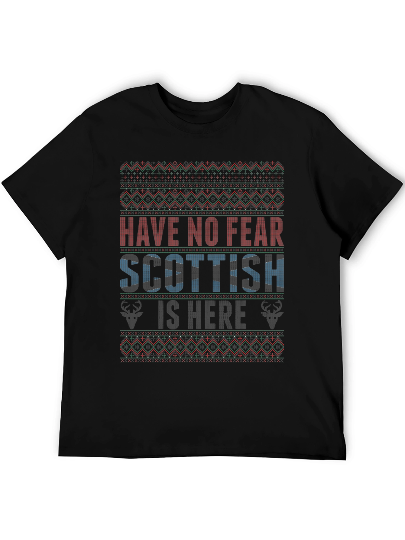 Scottish Is Here Christmas Sweater Style T-Shirt