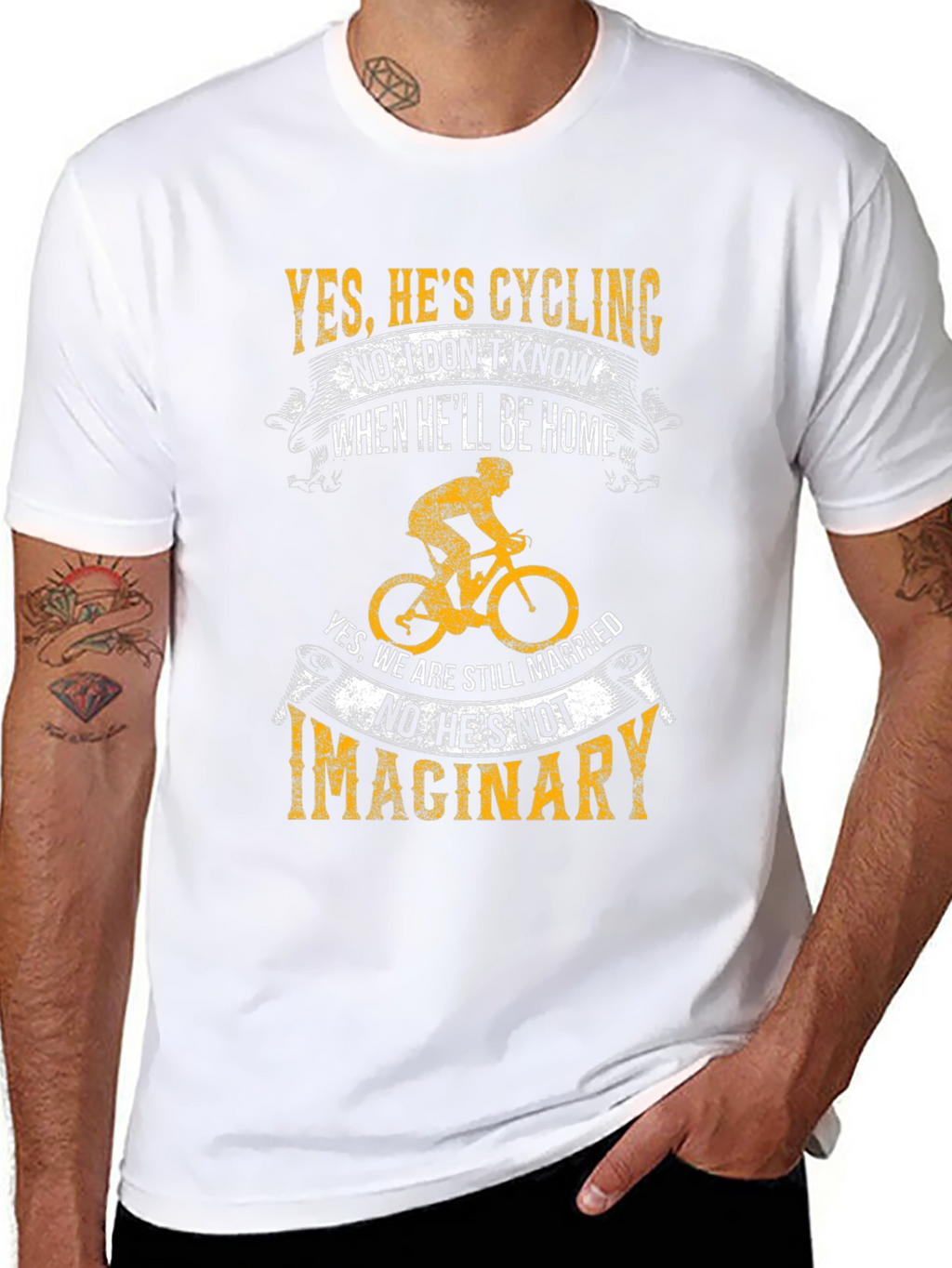 Cycling Lovers Tee - Yes Hes Cycling T-Shirt
