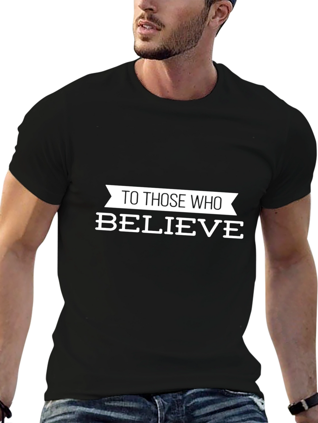 Believe Graphic Tee - Black Cotton Blend