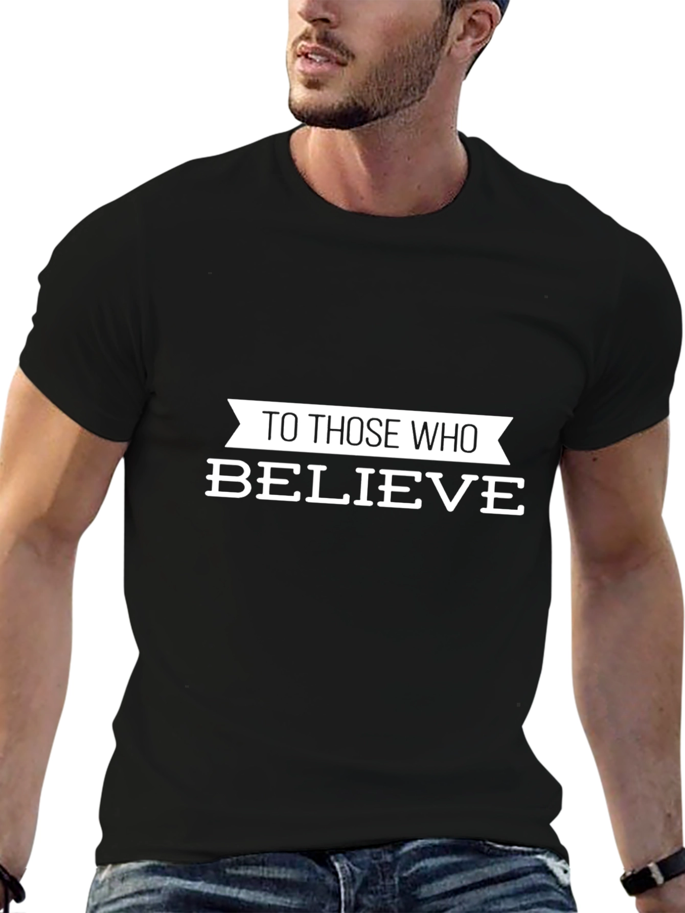 Believe Graphic Tee - Black Cotton Blend