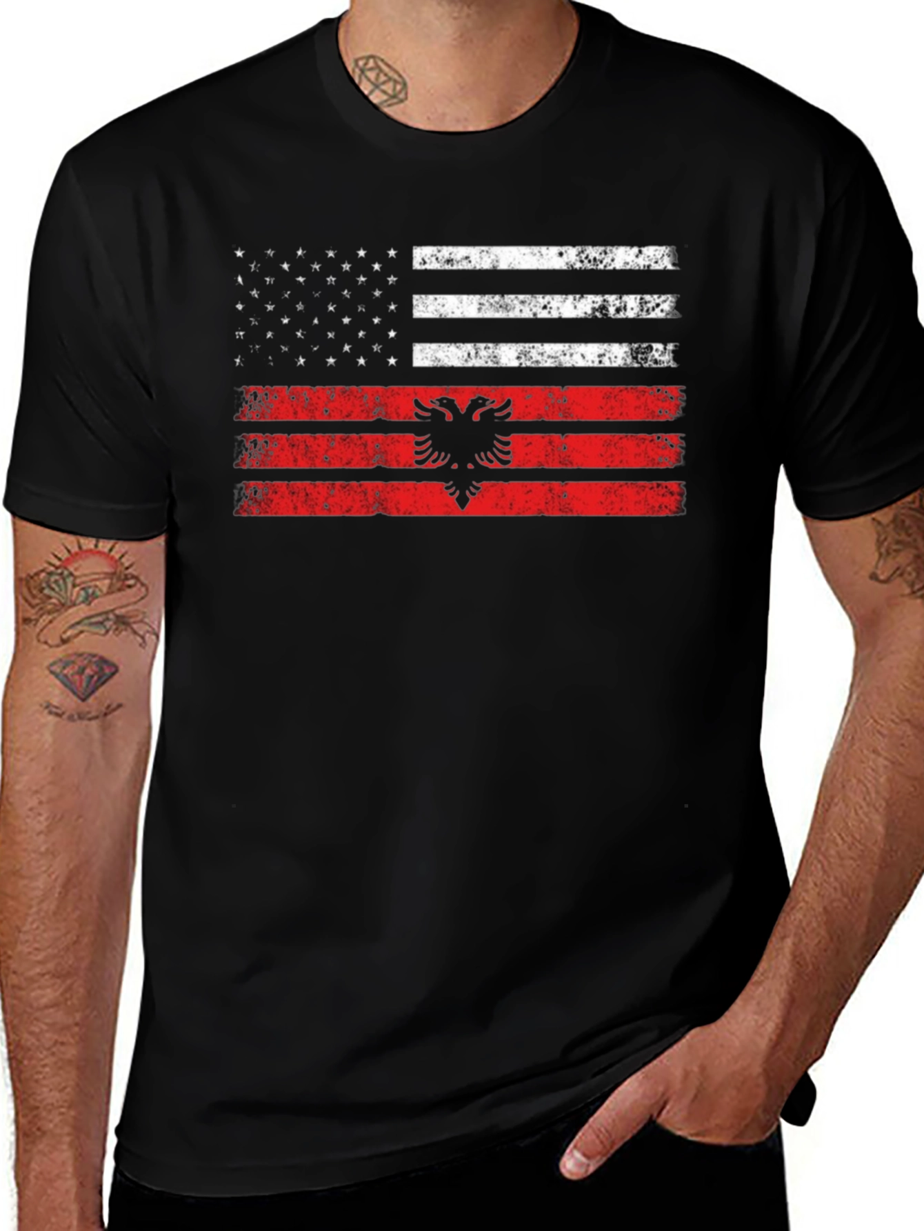 Albania USA Flag T-Shirt