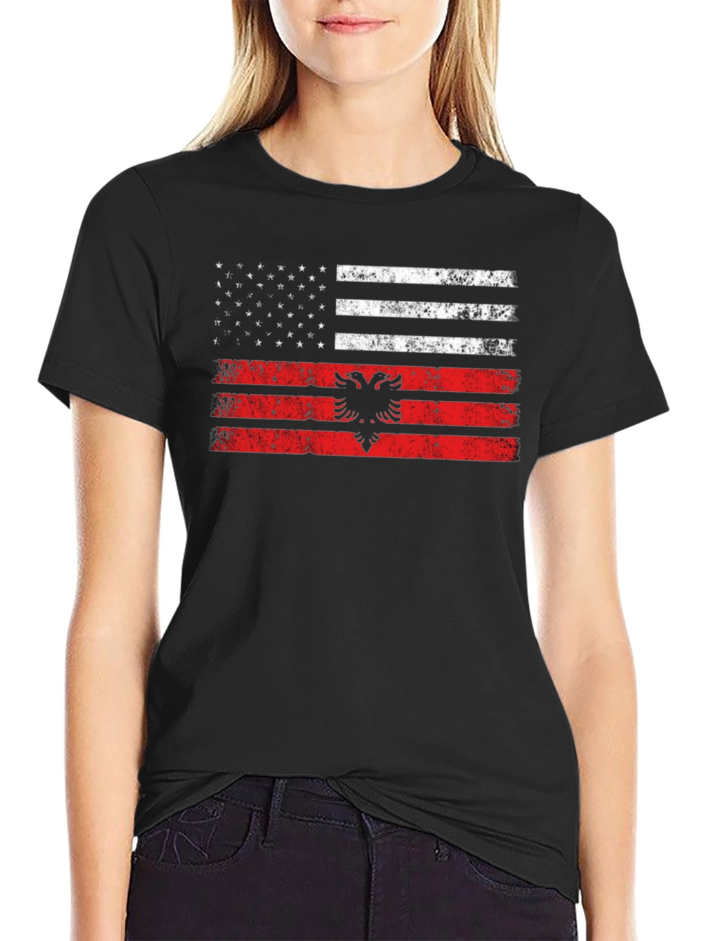 Albania USA Flag T-Shirt