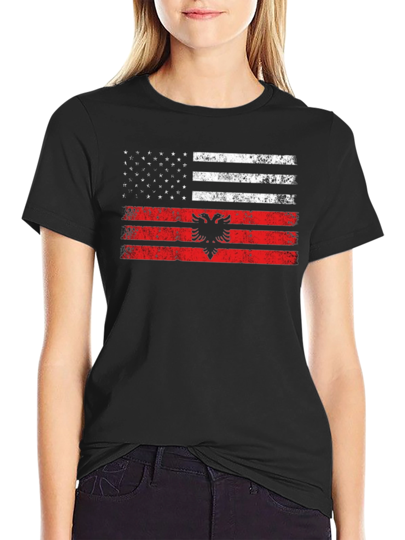 Albania USA Flag T-Shirt