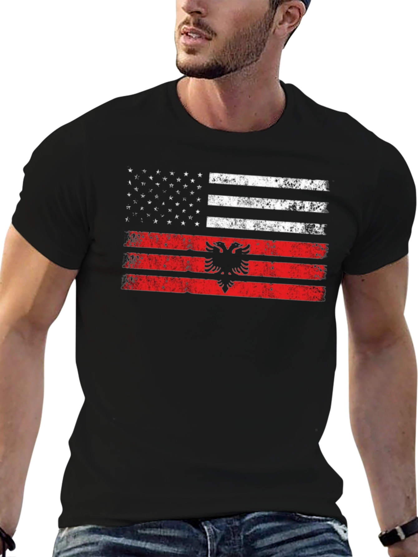 Albania USA Flag T-Shirt
