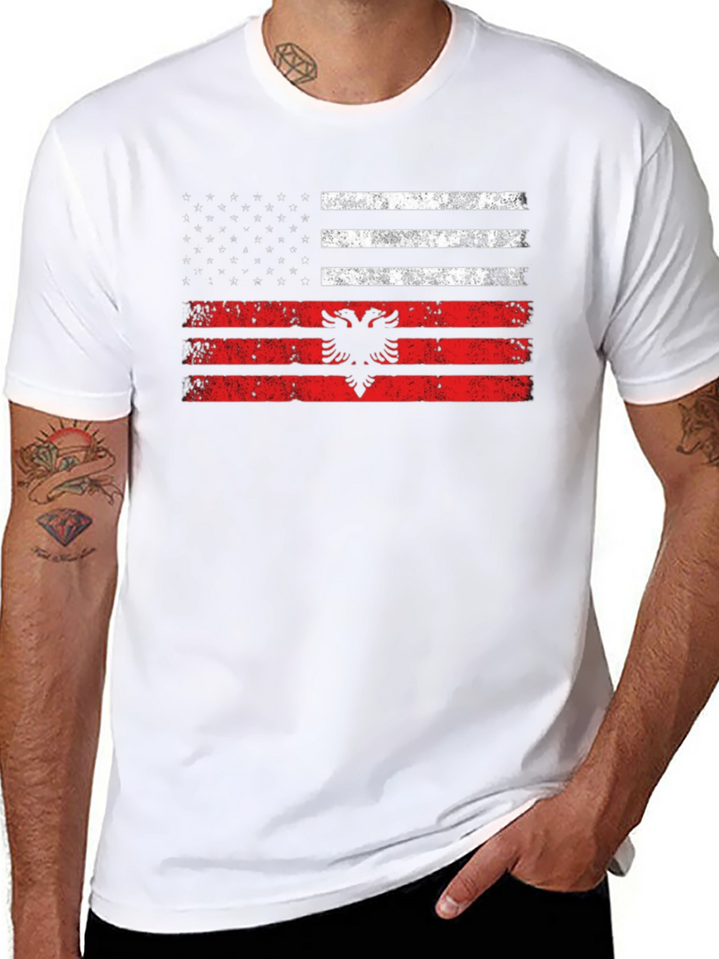 Albania USA Flag T-Shirt