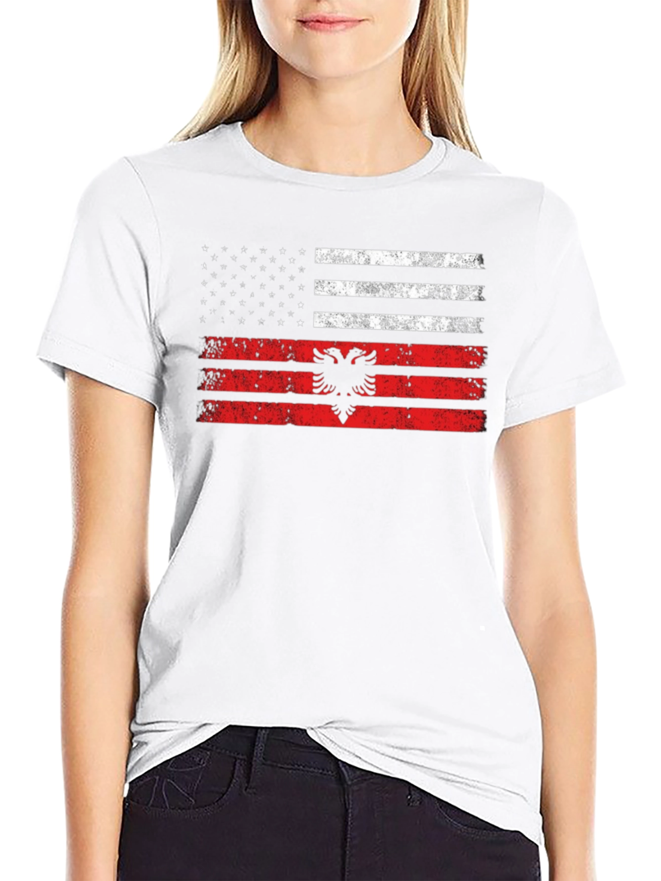 Albania USA Flag T-Shirt