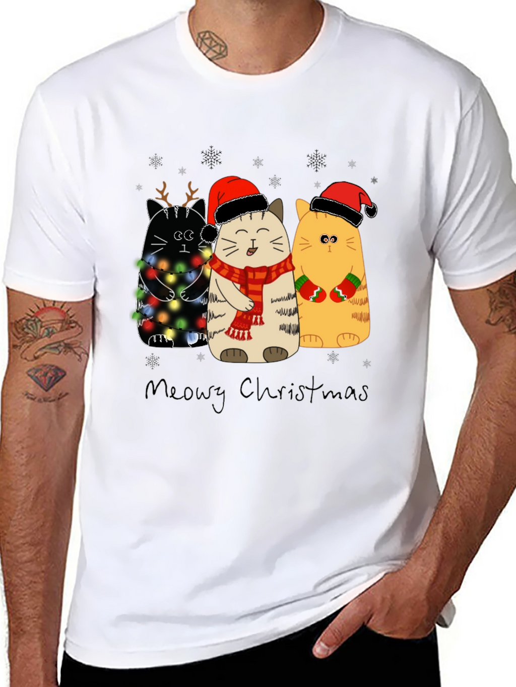 Meowy Christmas Cats Holiday T-Shirt