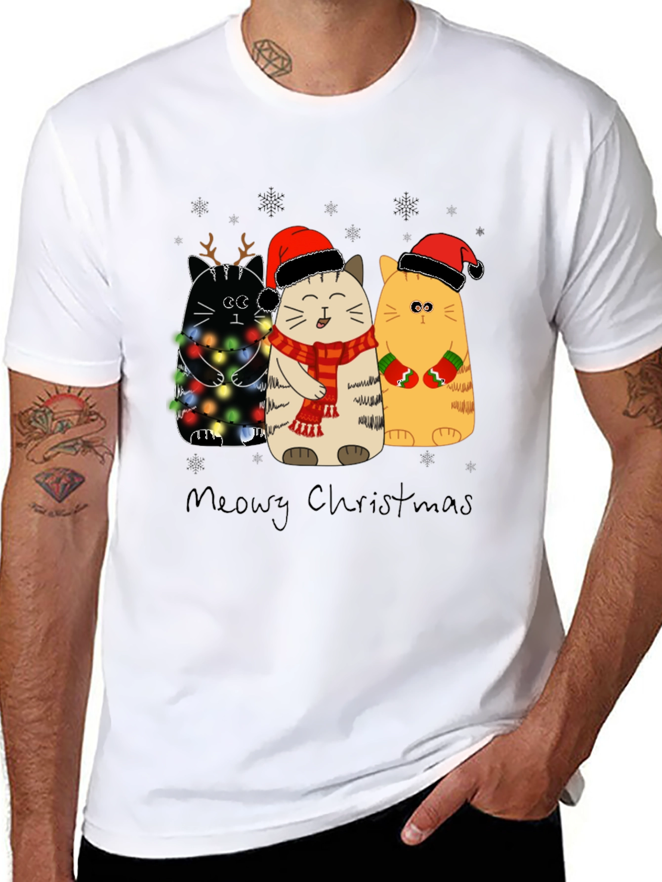 Meowy Christmas Cats Holiday T-Shirt