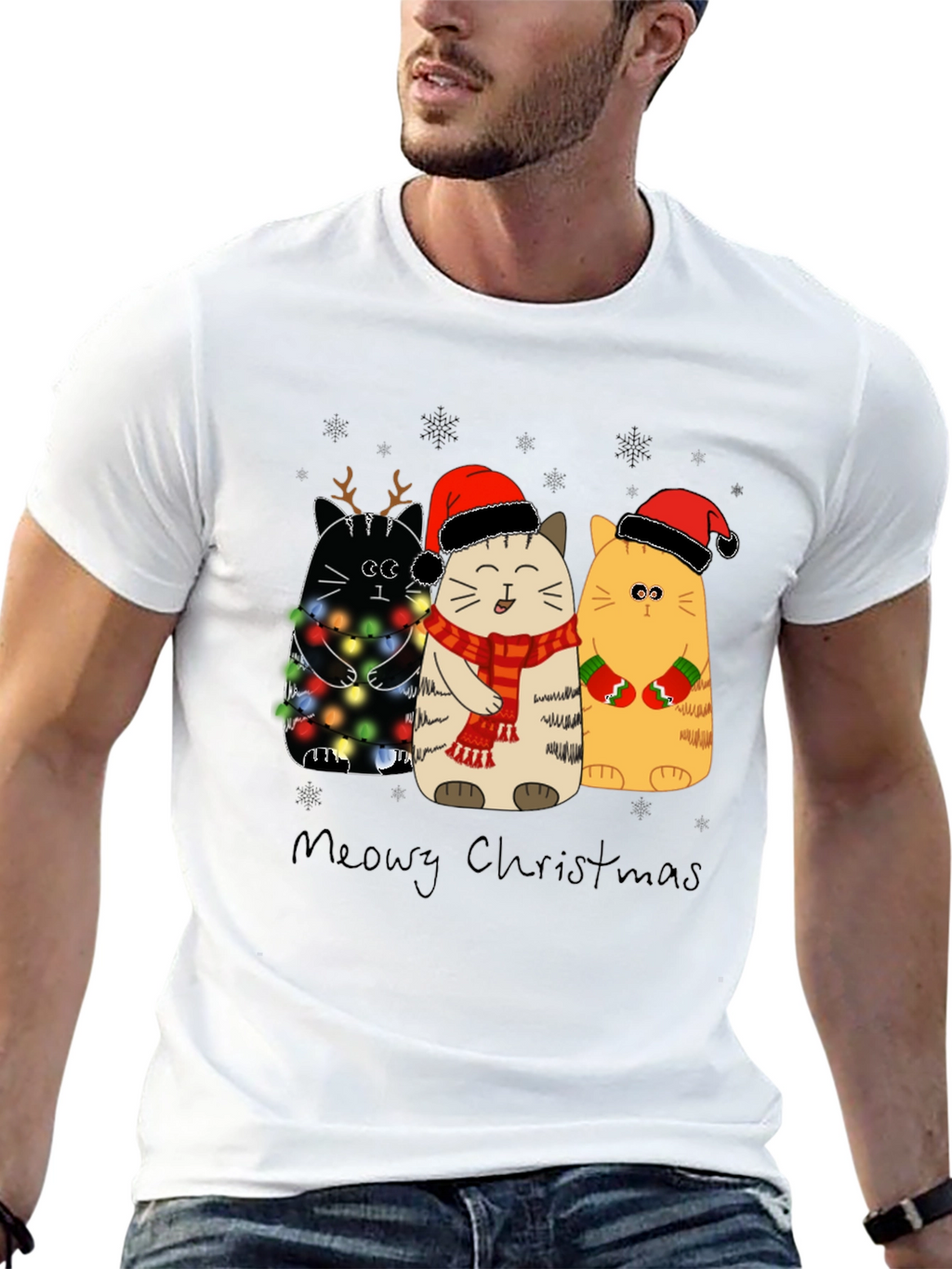 Meowy Christmas Cats Holiday T-Shirt