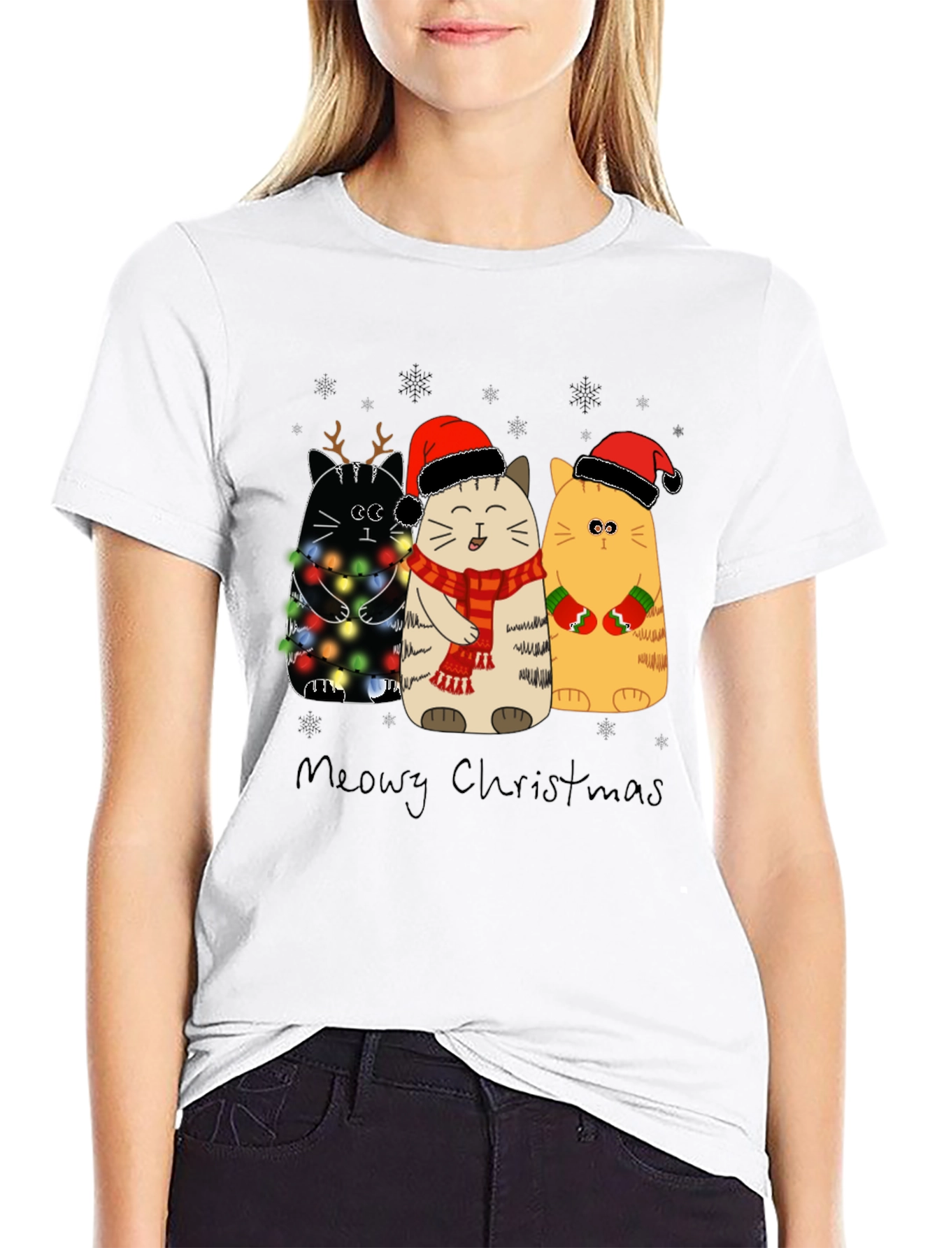 Meowy Christmas Cats Holiday T-Shirt