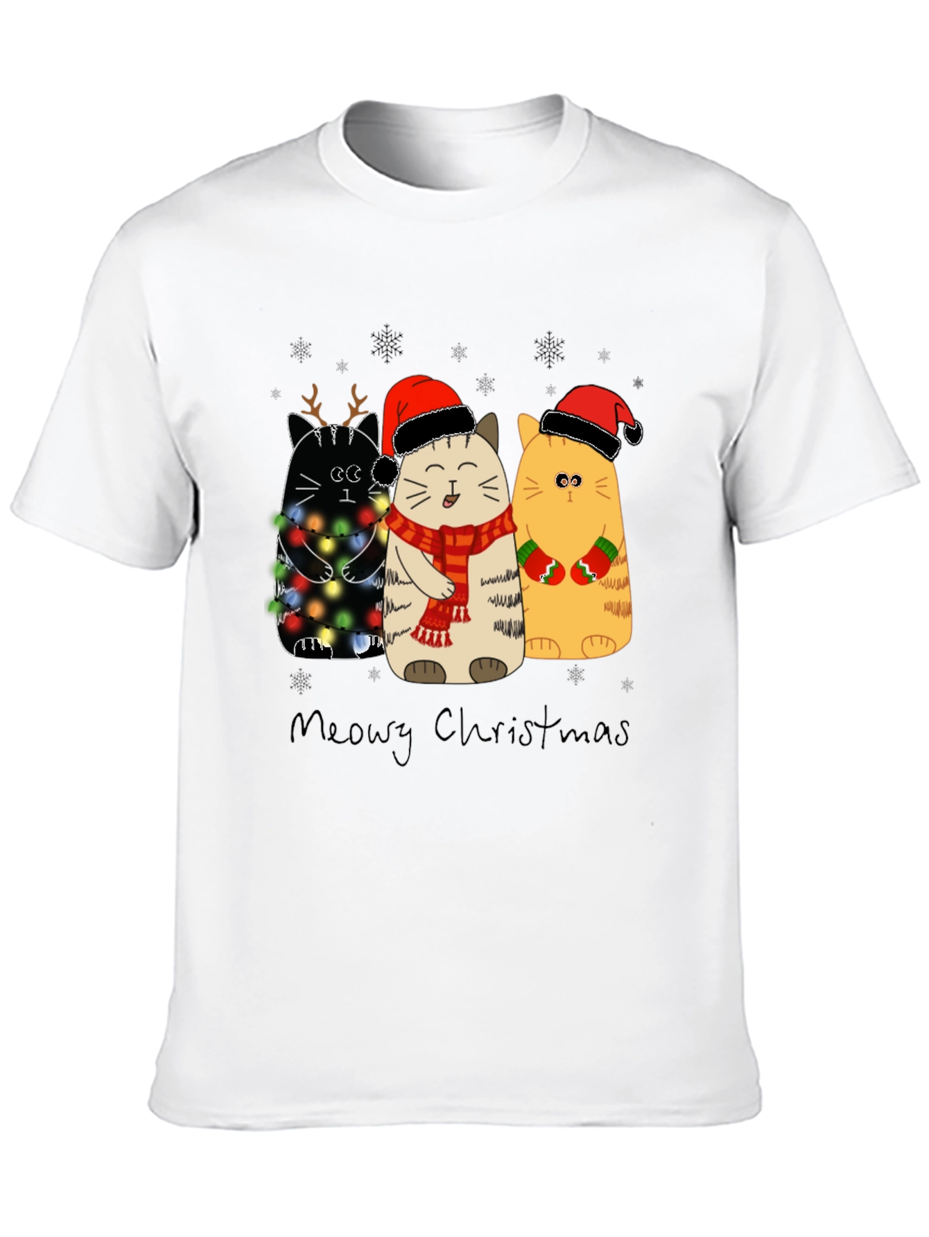 Meowy Christmas Cats Holiday T-Shirt