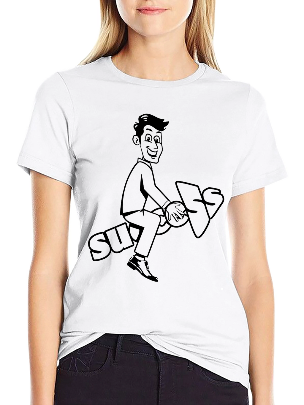 Cartoon Graphic Tee - Ride the Suggestion!