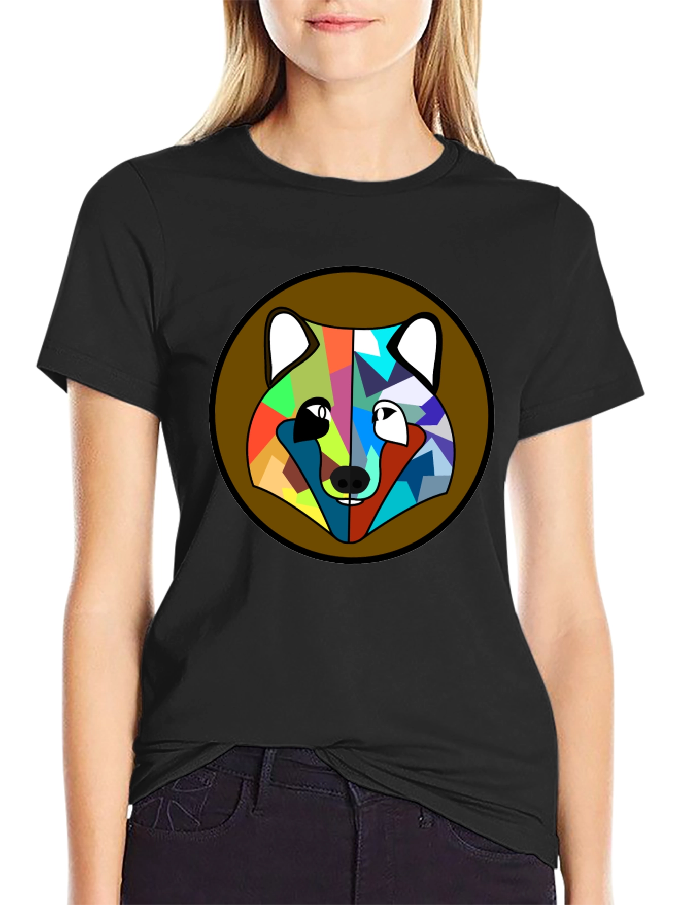Geometric Fox Head T-Shirt - Modern Art Tee