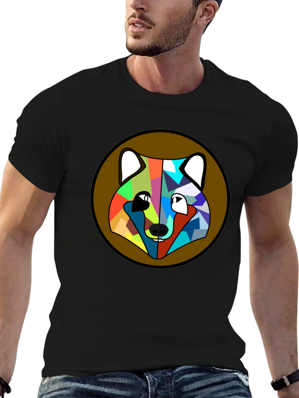 Geometric Fox Head T-Shirt - Modern Art Tee