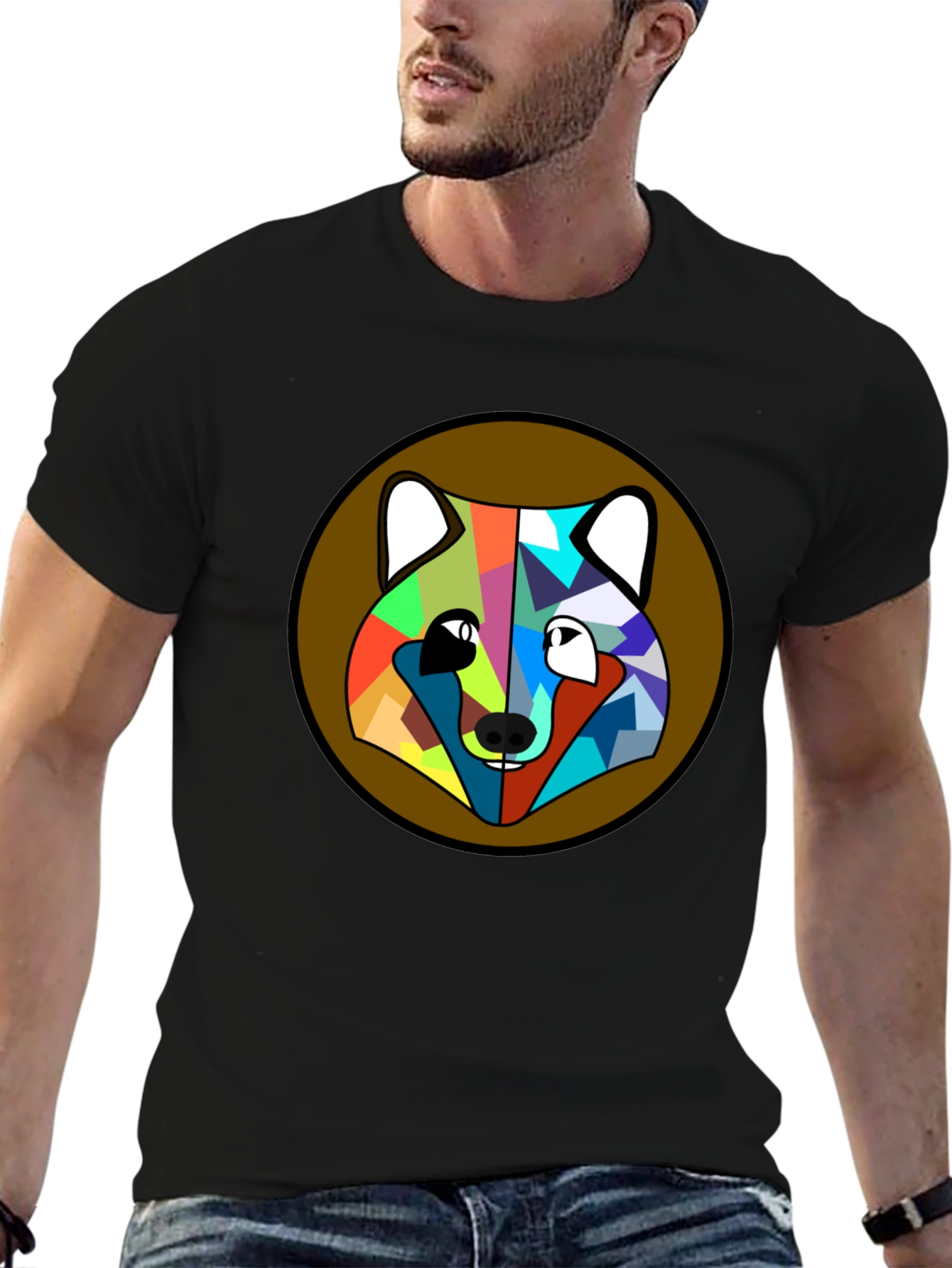 Geometric Fox Head T-Shirt - Modern Art Tee