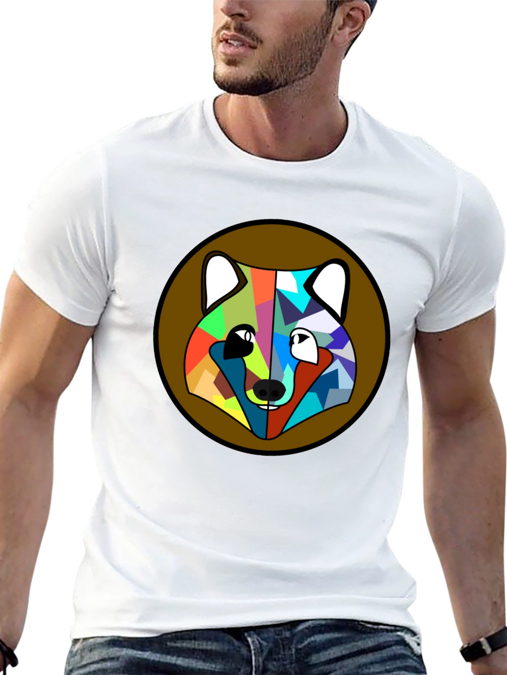 Geometric Fox Head T-Shirt - Modern Art Tee