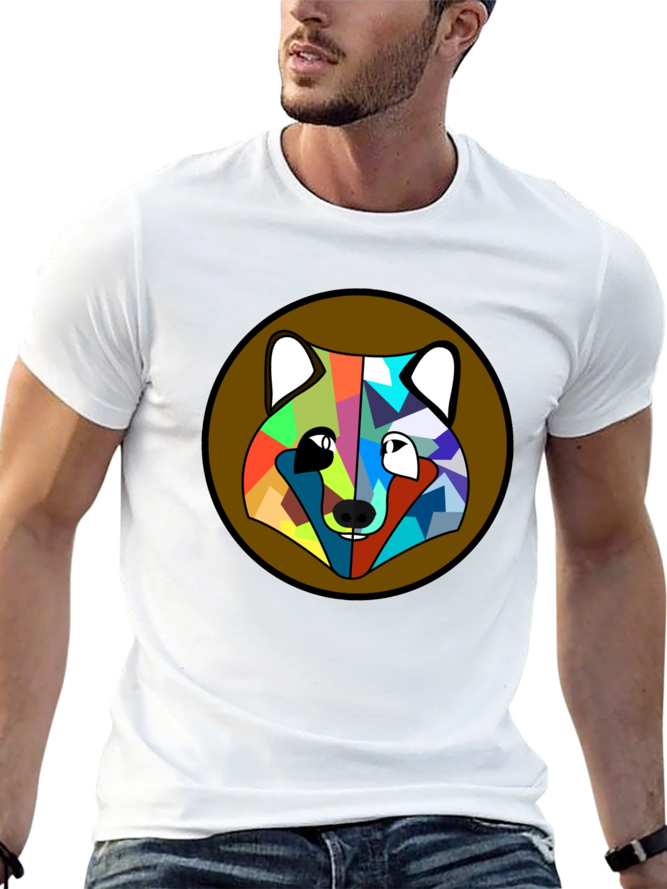 Geometric Fox Head T-Shirt - Modern Art Tee