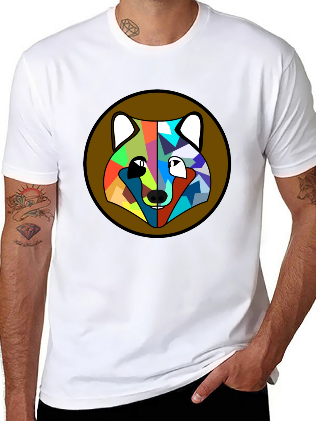 Geometric Fox Head T-Shirt - Modern Art Tee