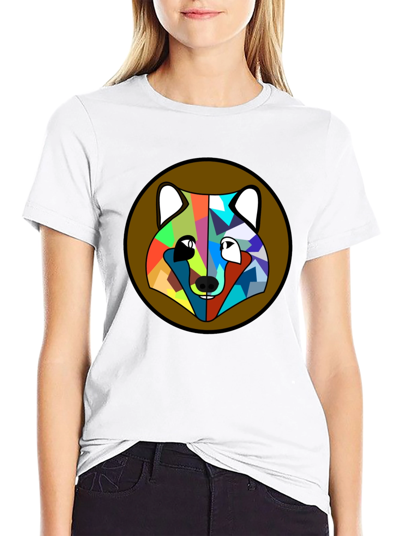 Geometric Fox Head T-Shirt - Modern Art Tee