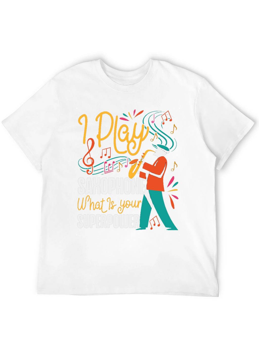 I Play Saxophone Black Graphic Tee
