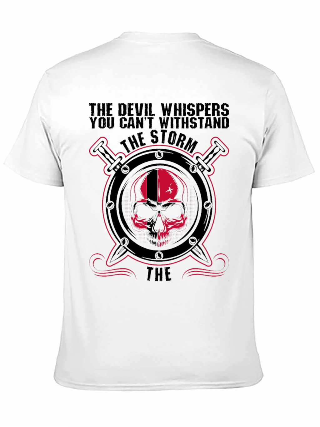 Devil Skull Storm Graphic Black T-Shirt