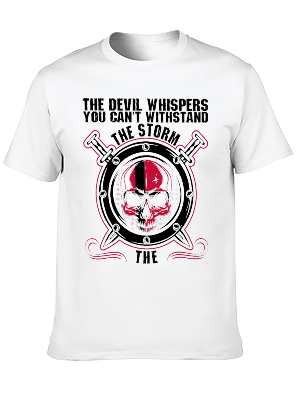 Devil Skull Storm Graphic Black T-Shirt