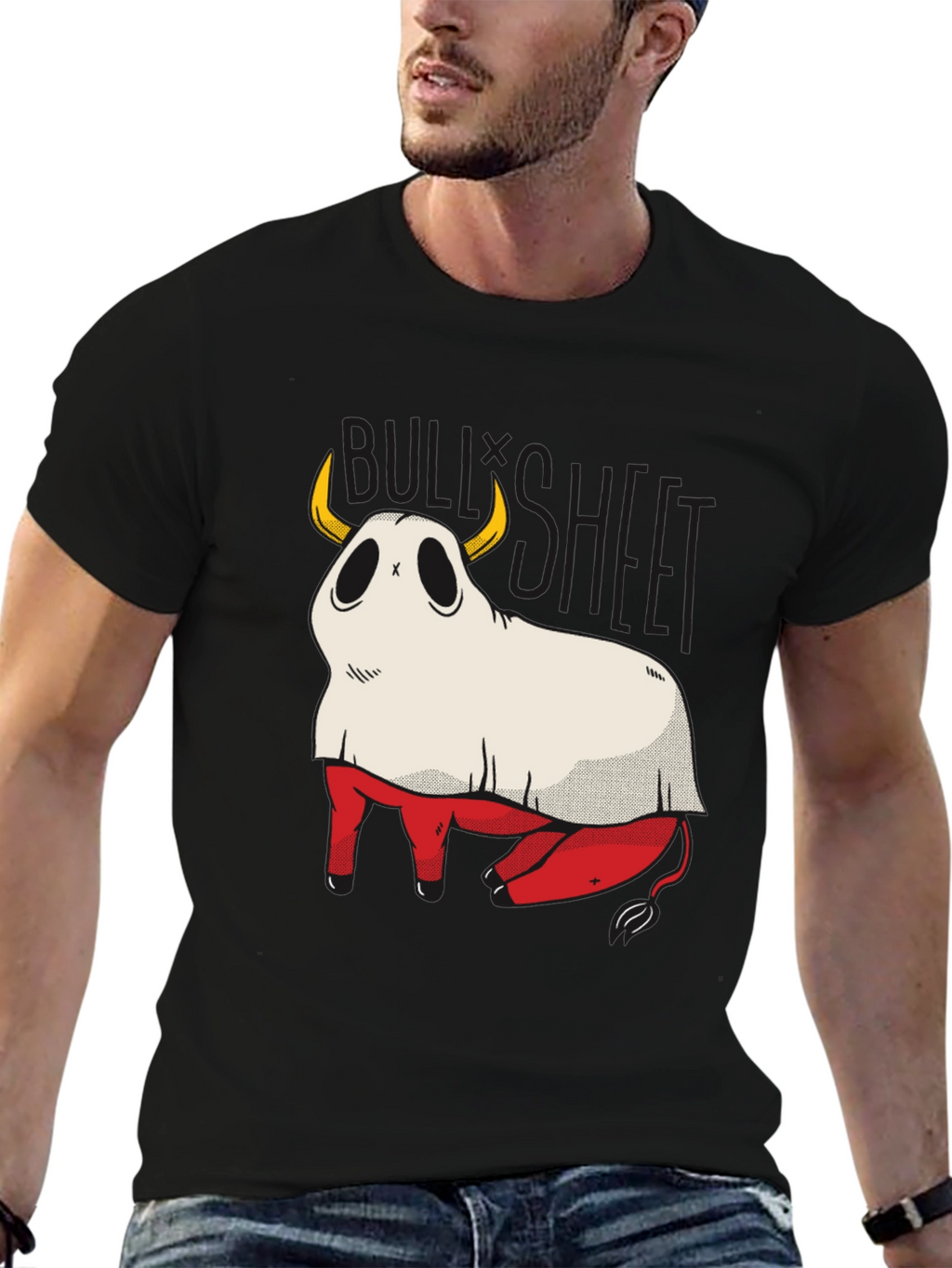 Bull Sheet Funny Ghost T-Shirt