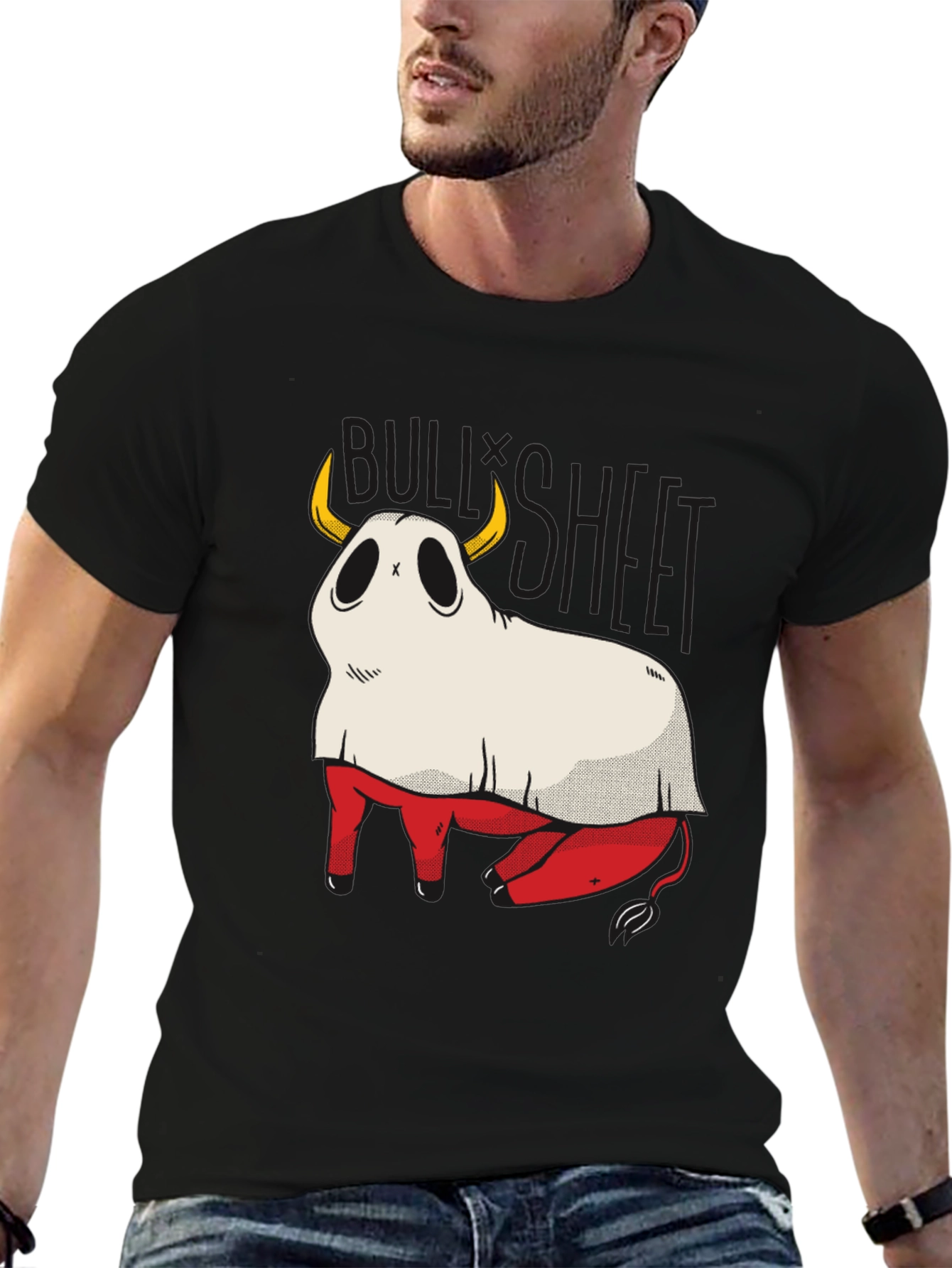 Bull Sheet Funny Ghost T-Shirt