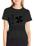 I Clover Reading Black T-Shirt