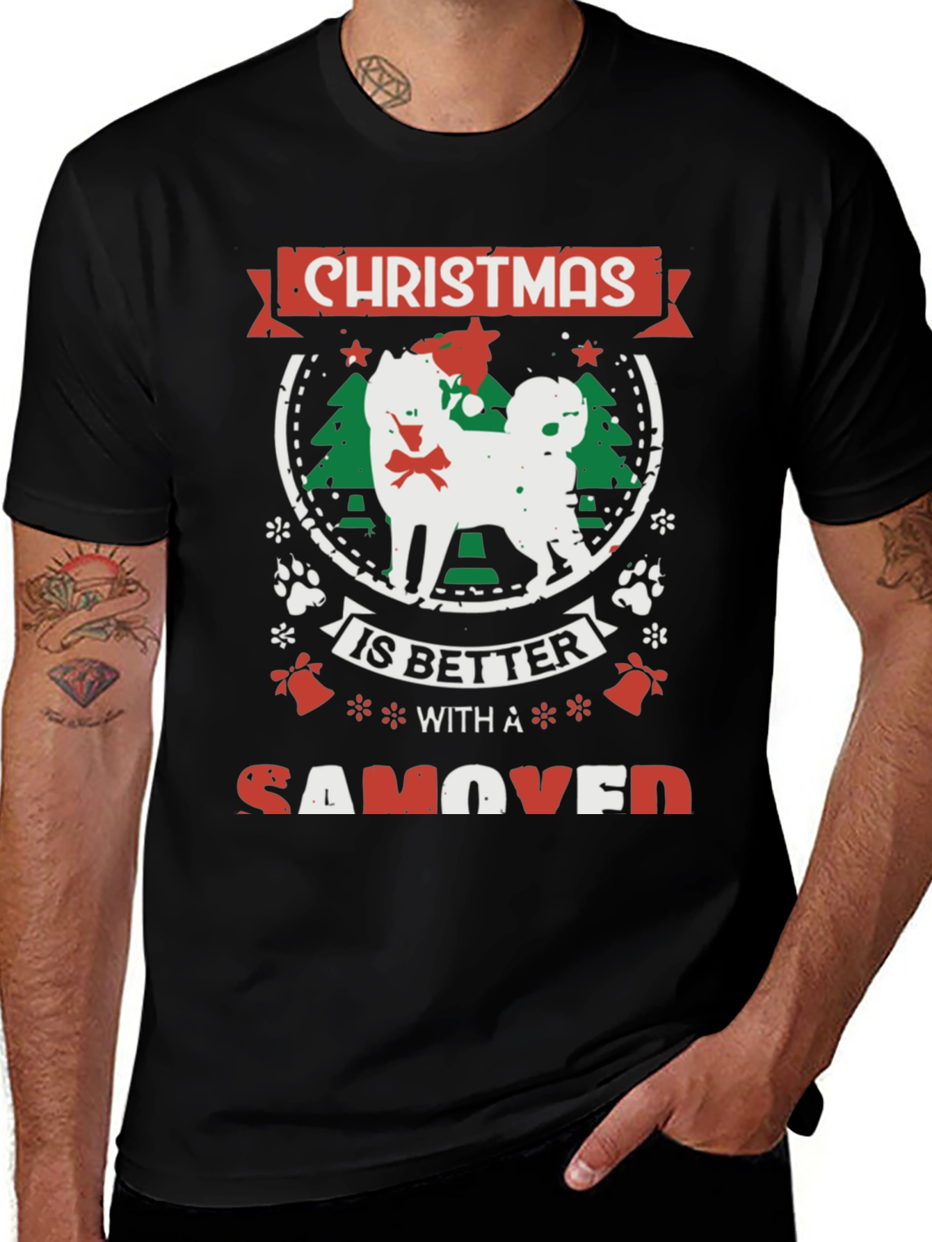 Christmas Samoyed Dog T-Shirt