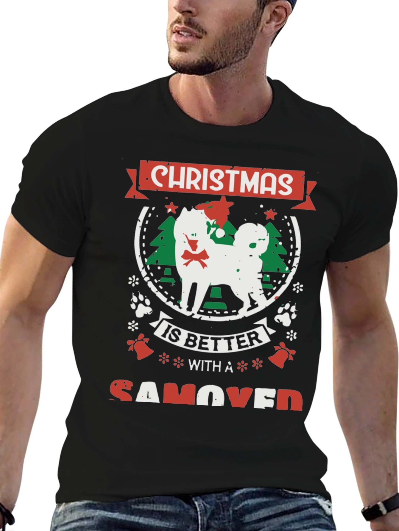 Christmas Samoyed Dog T-Shirt