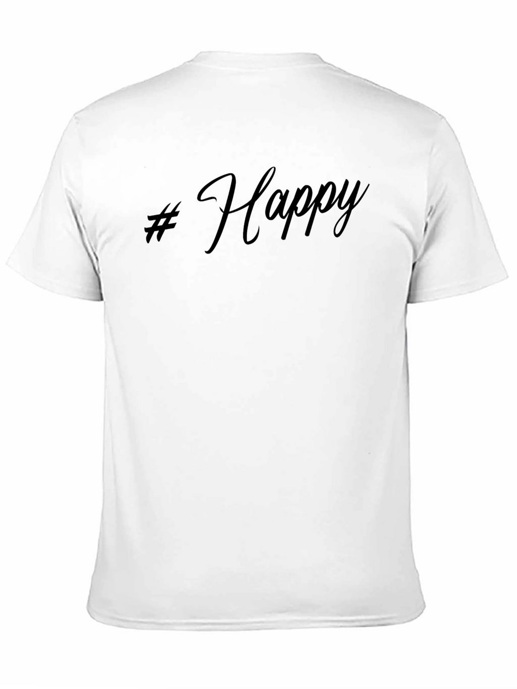 #Happy Black Graphic Tee - Casual Comfort