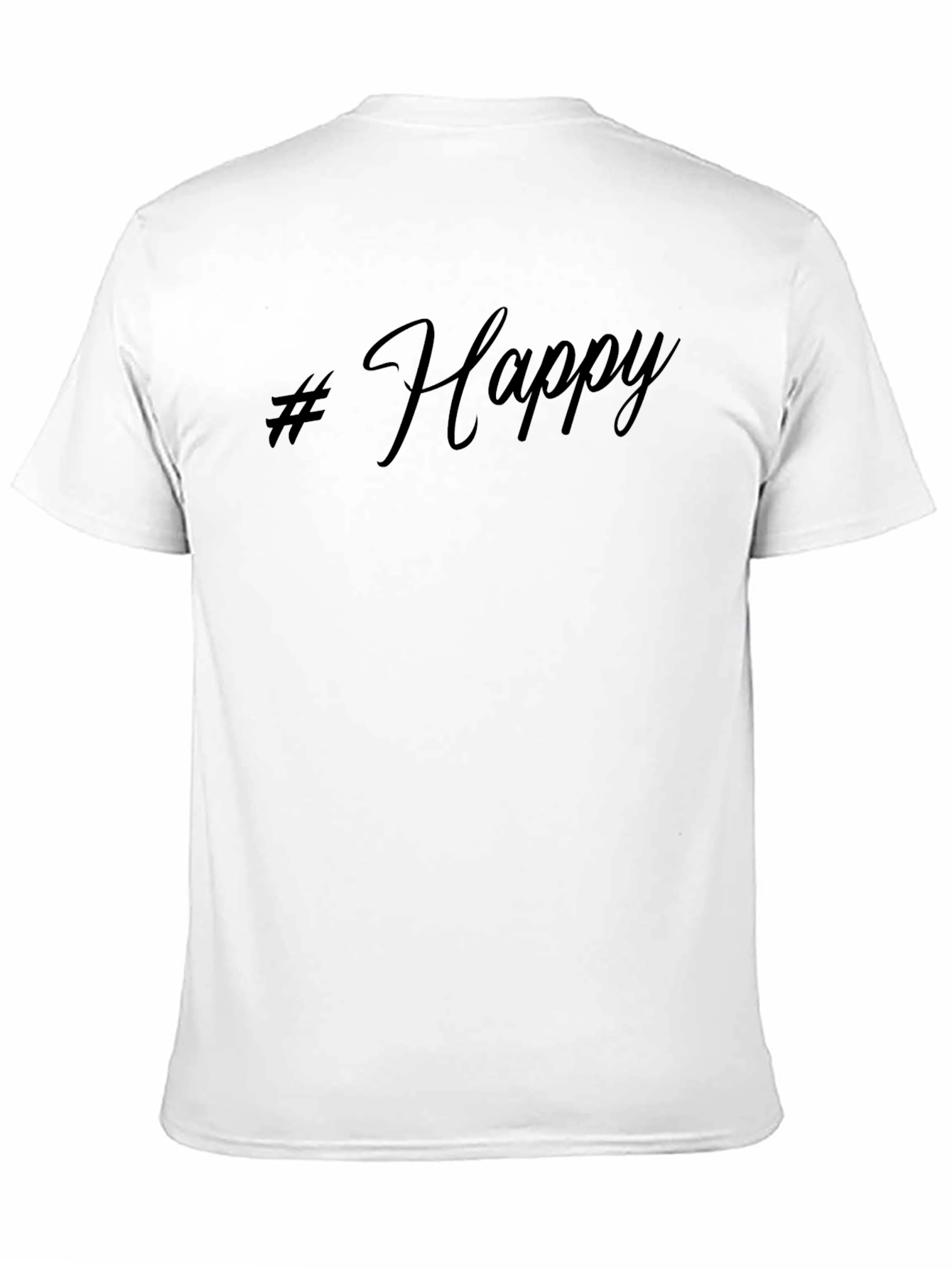 #Happy Black Graphic Tee - Casual Comfort