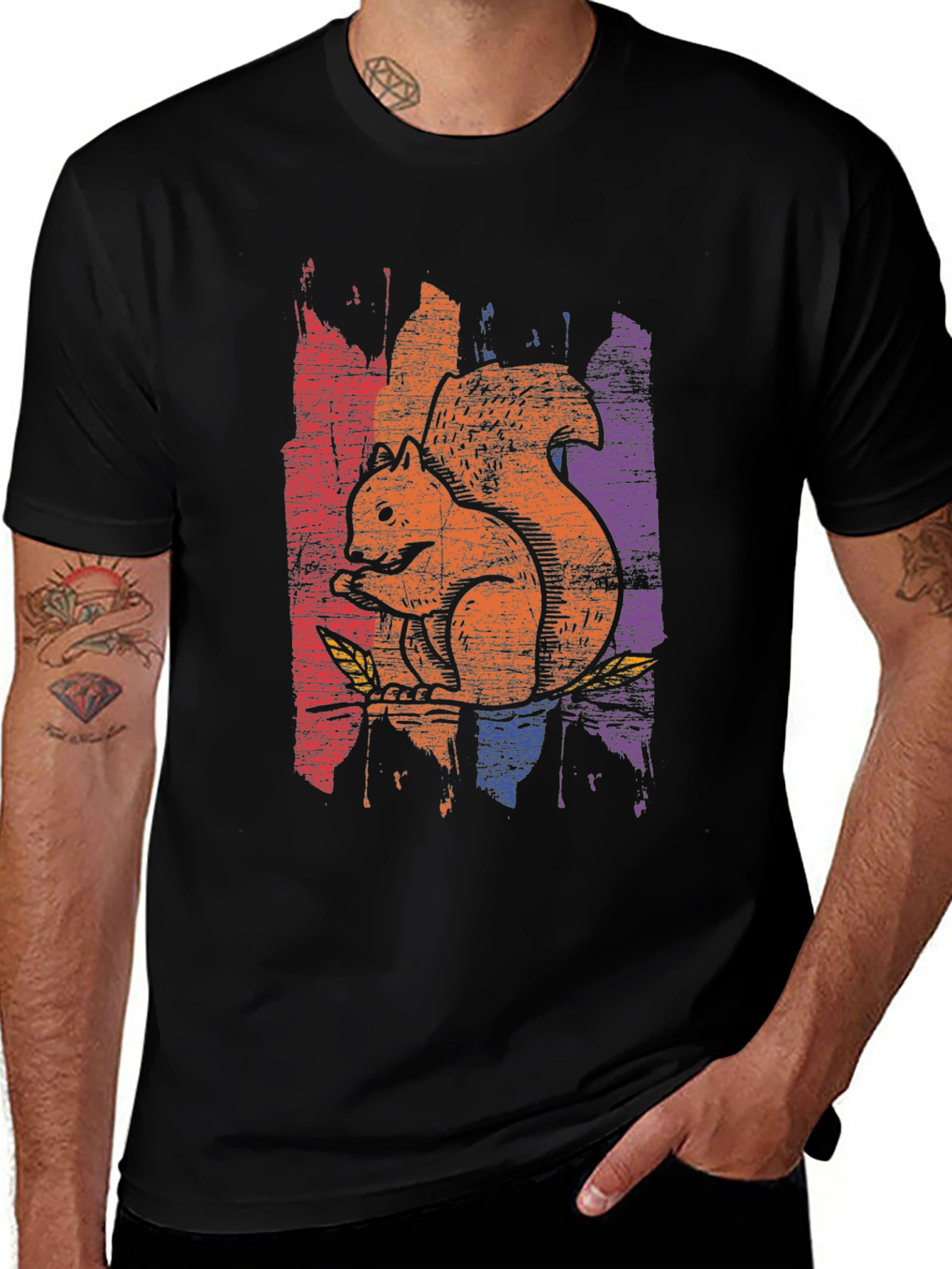 Squirrel Graphic Tee - Distressed Print