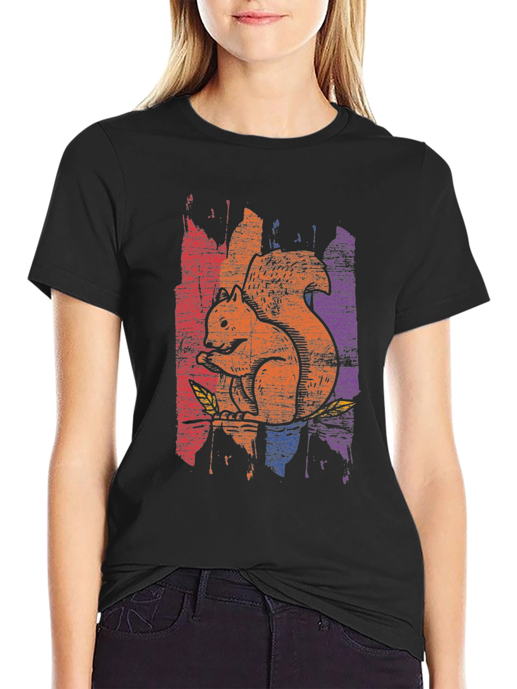 Squirrel Graphic Tee - Distressed Print
