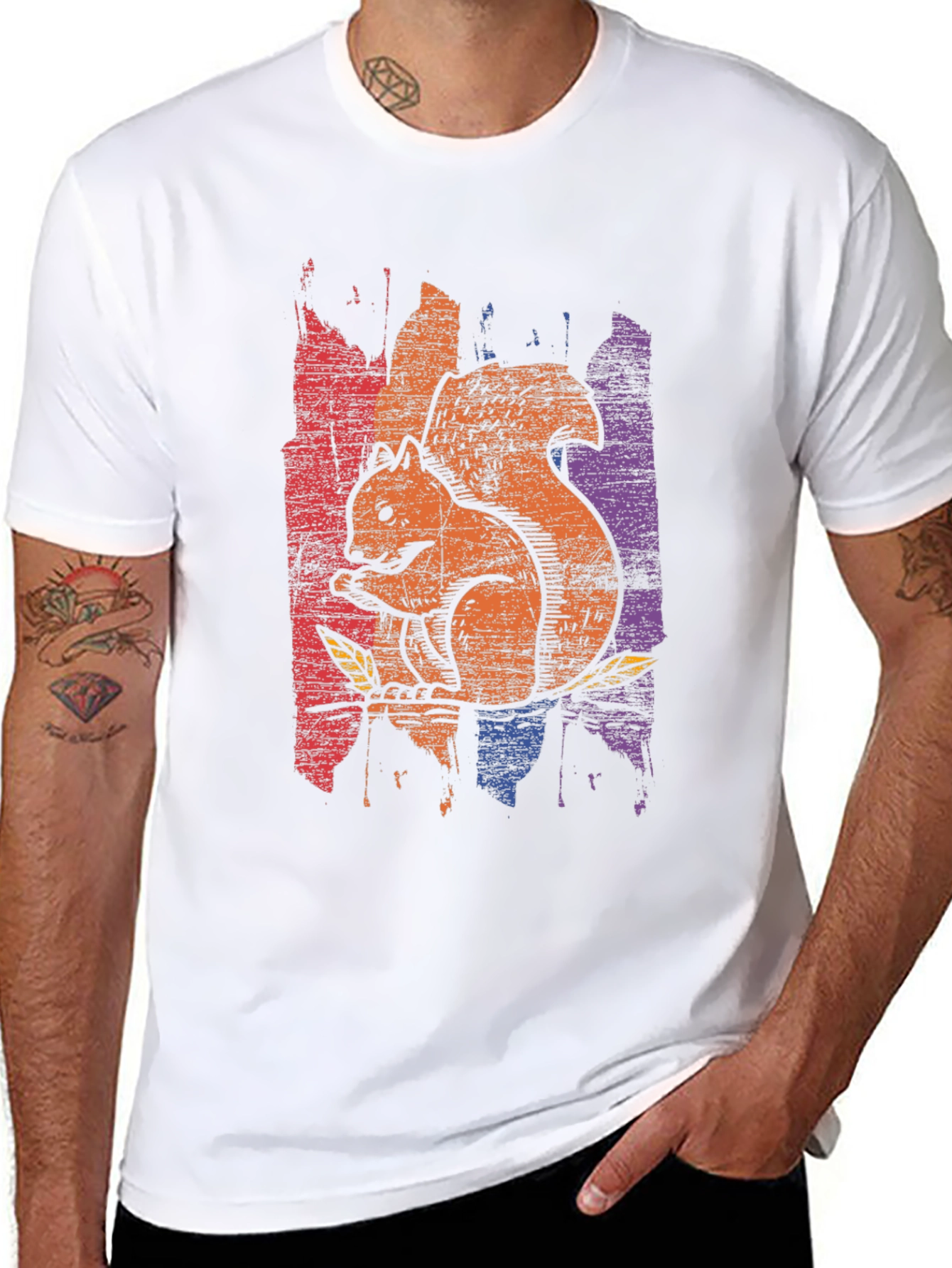 Squirrel Graphic Tee - Distressed Print