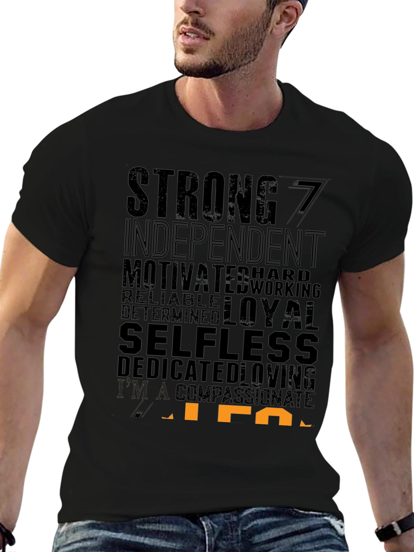 Mens Black Graphic T-Shirt - Strong Independent