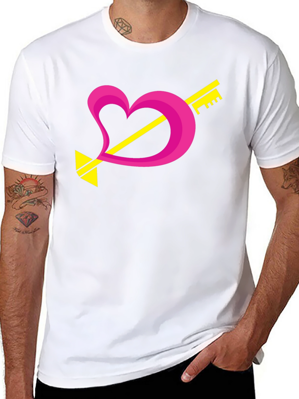 Heart Key Arrow Graphic Tee
