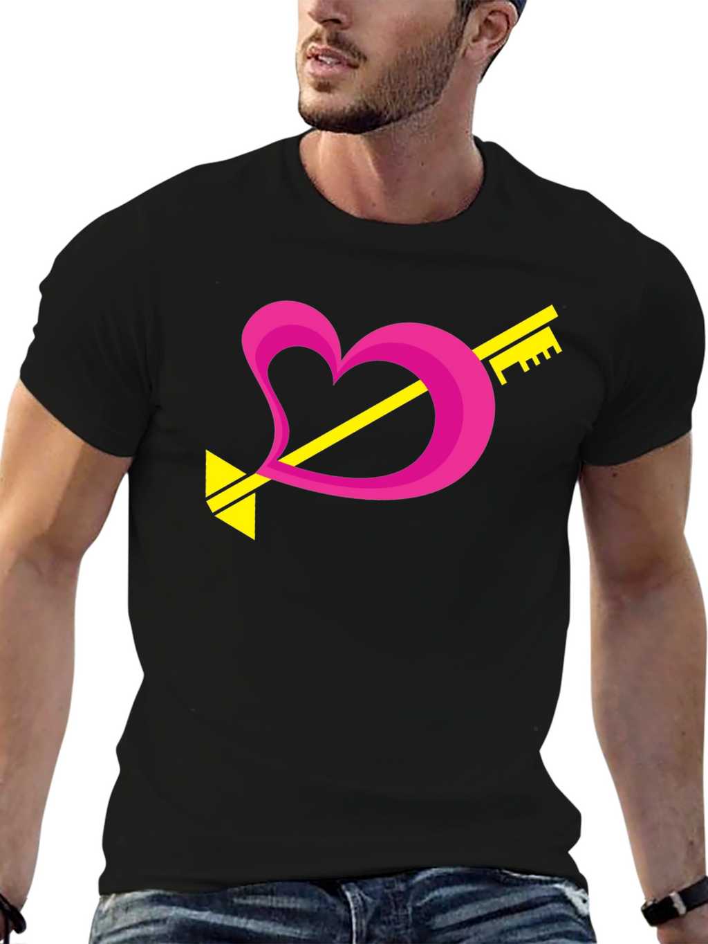 Heart Key Arrow Graphic Tee